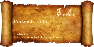Berbuch Lili névjegykártya